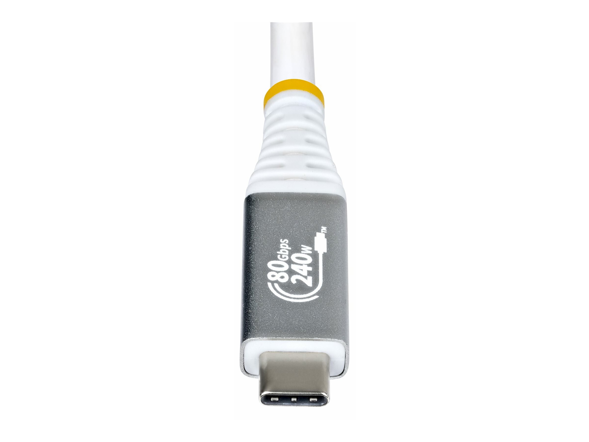 StarTech.com 1m (3ft) USB4 Cable, 80Gbps, USB-IF Certified USB-C Cable, 240W PD, 8K 120Hz/4K 240Hz DP2.1 DP80, TPE Jacket, Thunderbolt 4 Compatible - White USB-C Cord