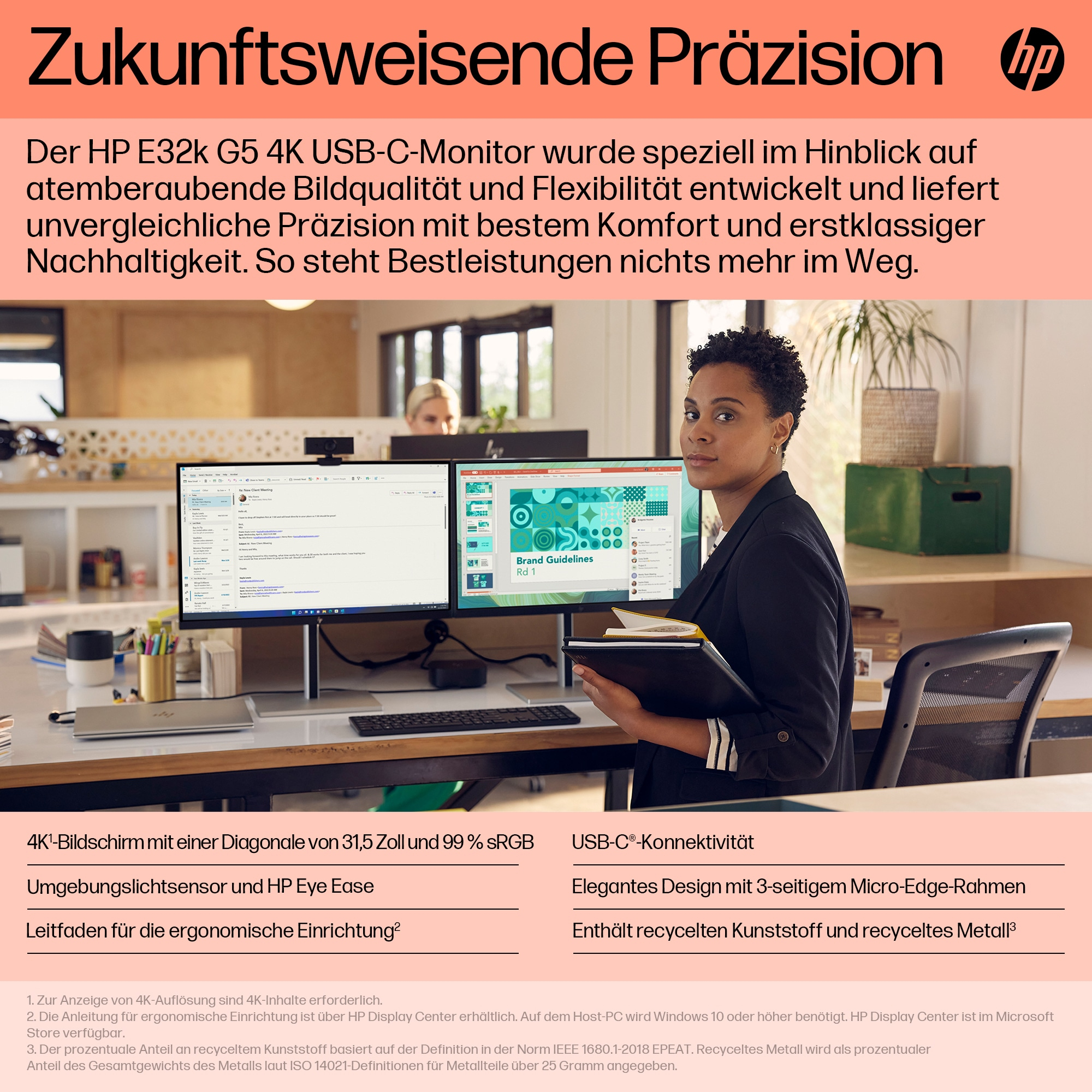 HP E32k G5 4K 80 cm (31.5) 3840 x 2160 Pixeles 4K Ultra HD Negro