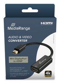MediaRange MRCS236 adaptador de cable de v�deo 0,2 m Mini DisplayPort HDMI Negro