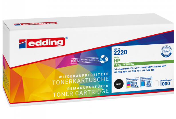 EDDING EDD-2220 schwarz Toner kompatibel zu HP 117A W2070A - Kompatibel - Tonereinheit