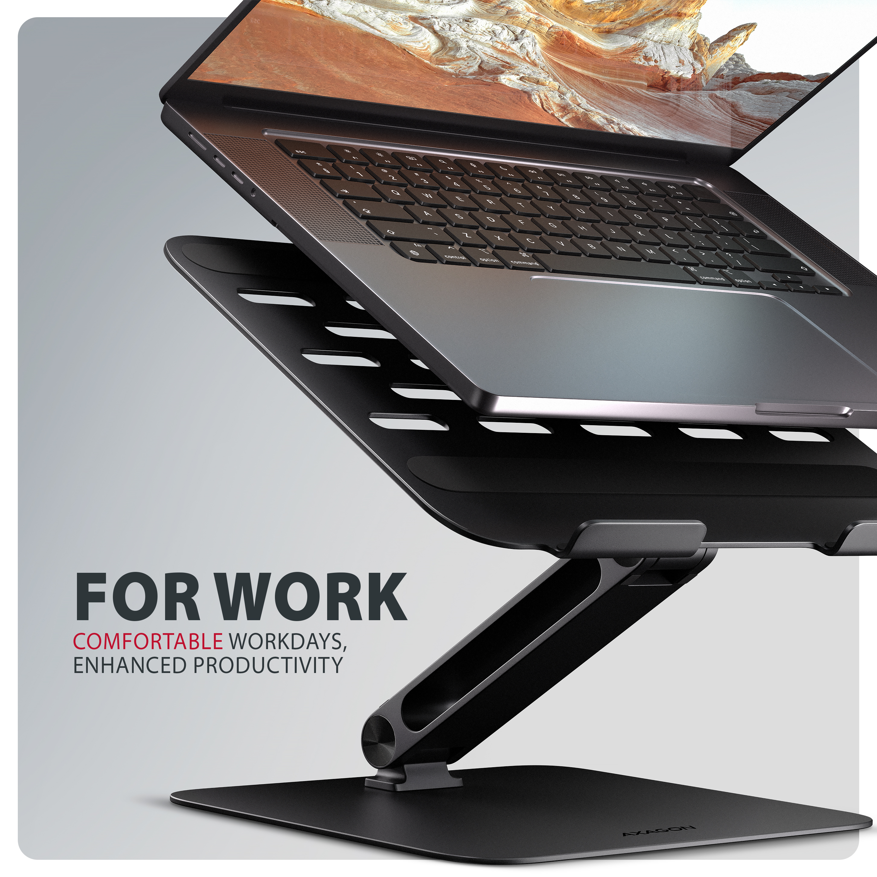 AXAGON STND-LQB Laptop-Staender Doppelgelenk h�henverstellbar faltbar
