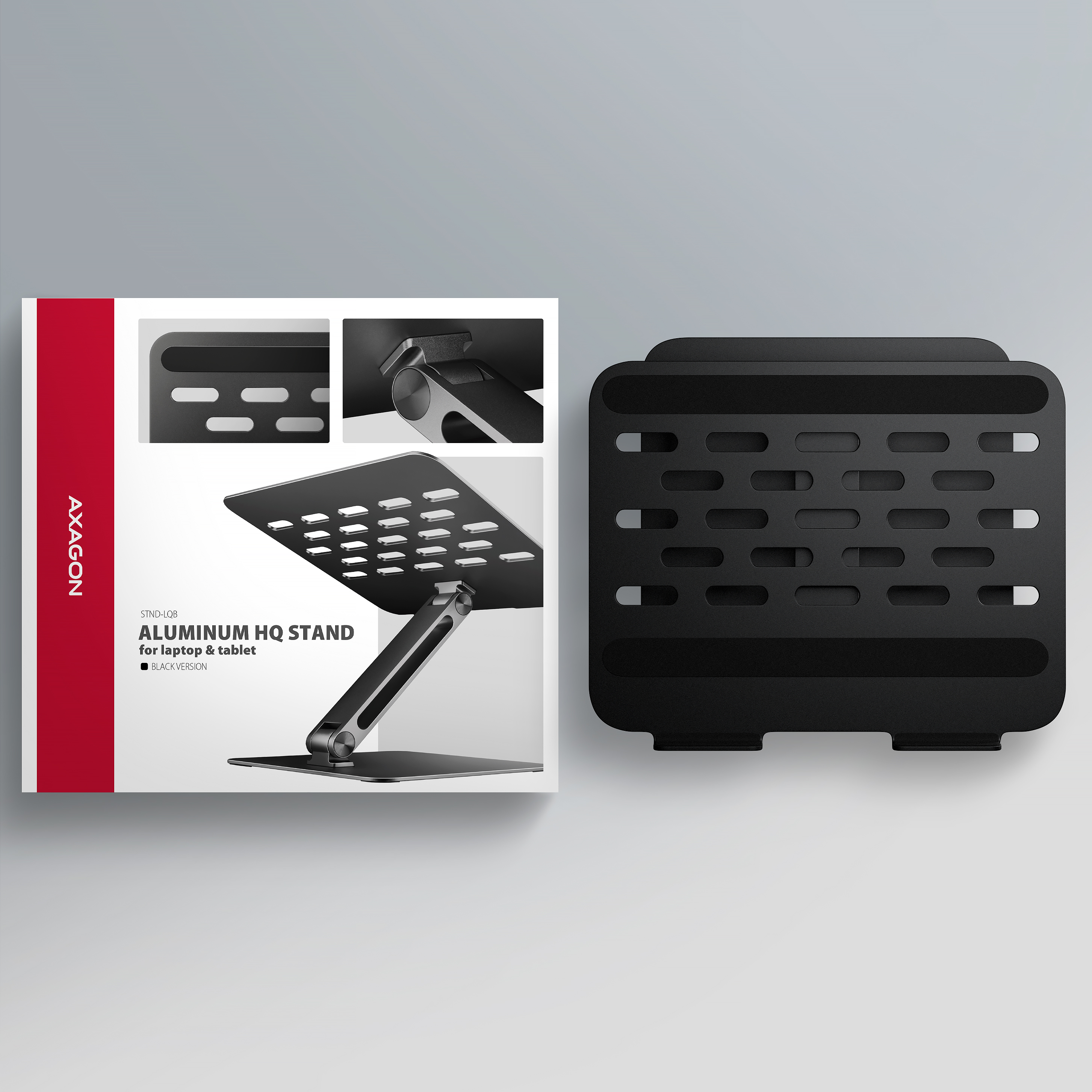 AXAGON STND-LQB Laptop-Staender Doppelgelenk h�henverstellbar faltbar