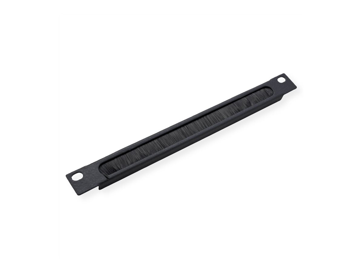 ROLINE Kabeleingangsplatte f�r Rack - mit B�rstenstreifen - Jet Black, RAL 9005 - 0.5U - 25.4 cm (10)