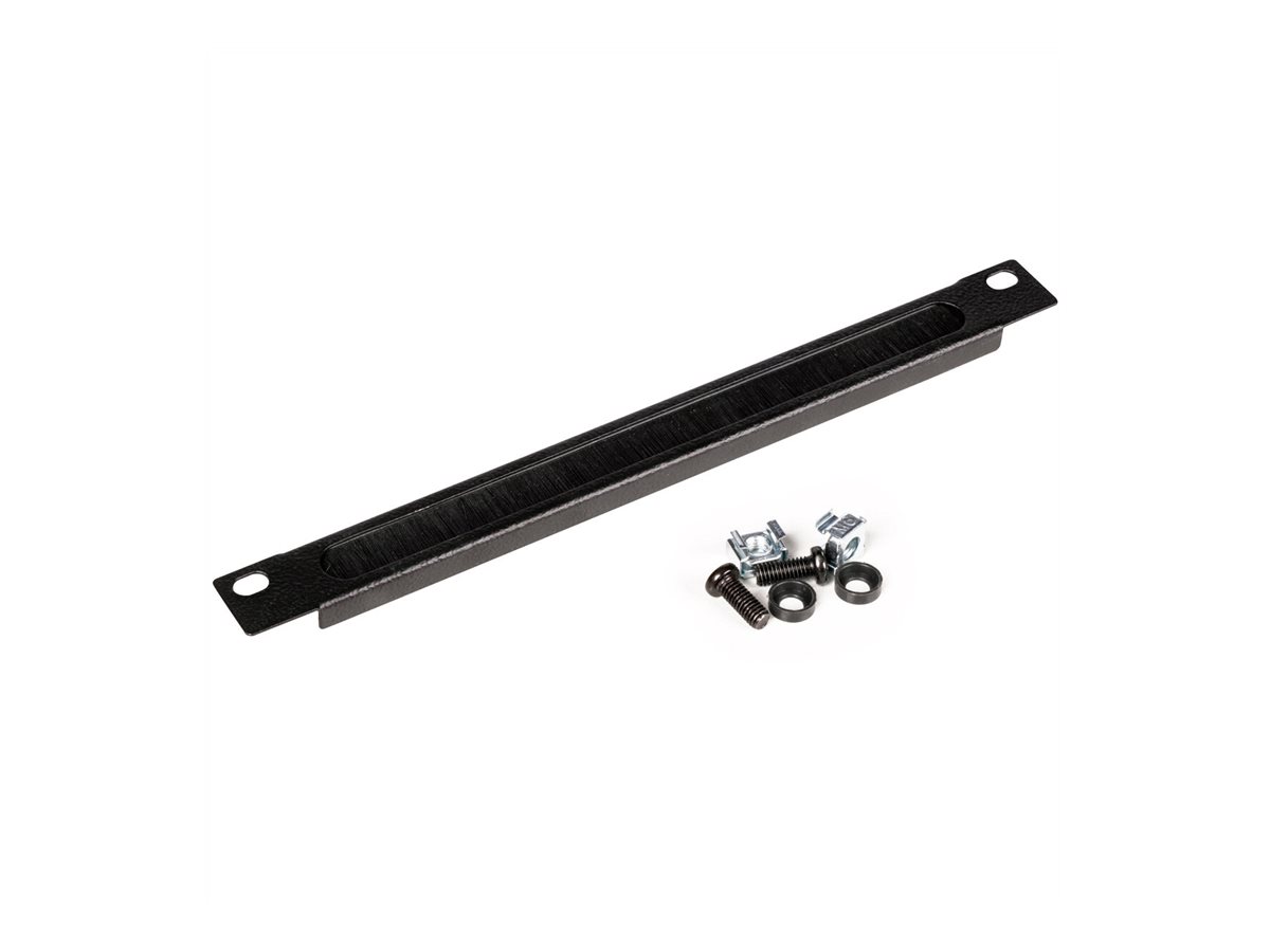 ROLINE Kabeleingangsplatte f�r Rack - mit B�rstenstreifen - Jet Black, RAL 9005 - 0.5U - 25.4 cm (10)