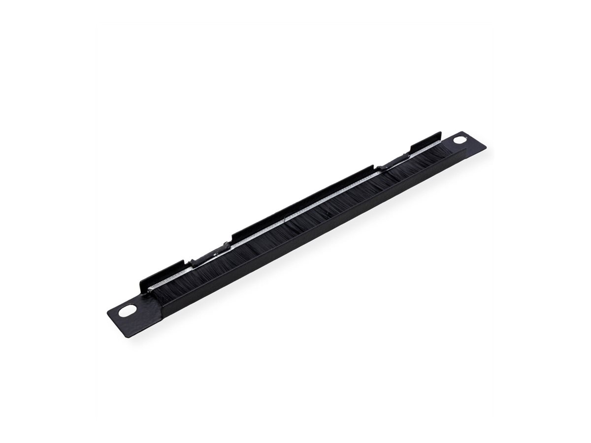 ROLINE Kabeleingangsplatte f�r Rack - mit B�rstenstreifen - Jet Black, RAL 9005 - 0.5U - 25.4 cm (10)