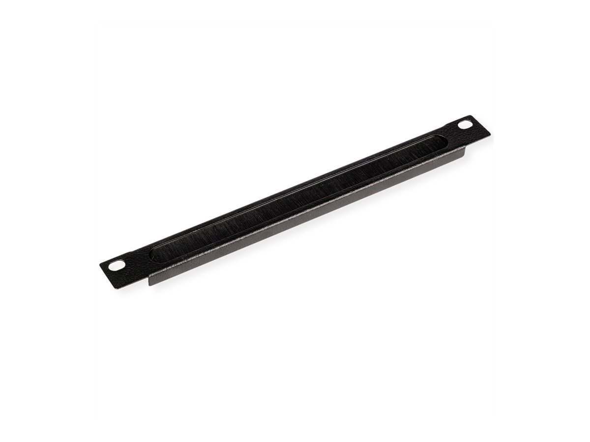 ROLINE Kabeleingangsplatte f�r Rack - mit B�rstenstreifen - Jet Black, RAL 9005 - 0.5U - 25.4 cm (10)