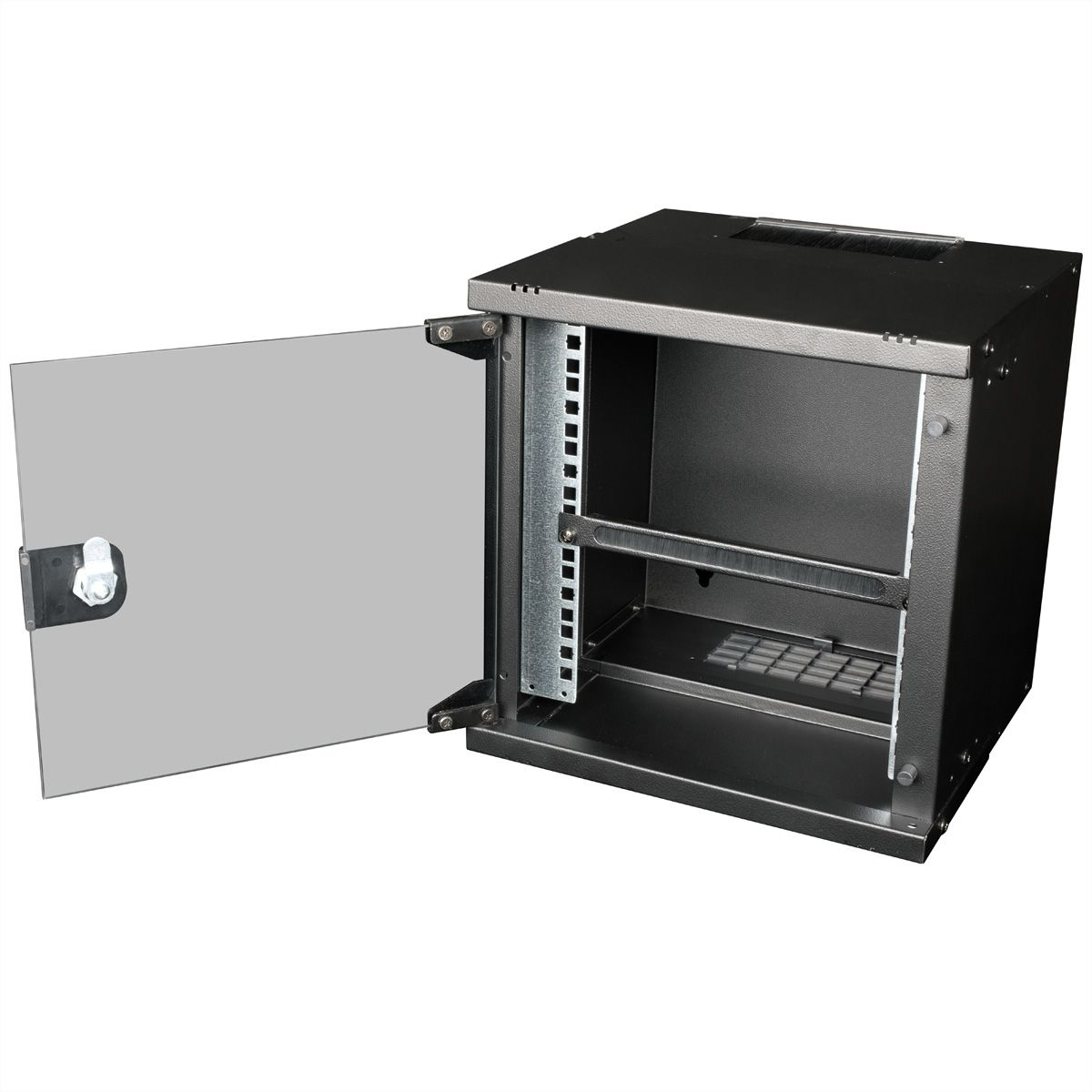 ROLINE Kabeleingangsplatte f�r Rack - mit B�rstenstreifen - Jet Black, RAL 9005 - 0.5U - 25.4 cm (10)