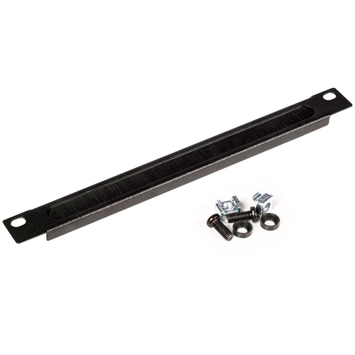 ROLINE Kabeleingangsplatte f�r Rack - mit B�rstenstreifen - Jet Black, RAL 9005 - 0.5U - 25.4 cm (10)