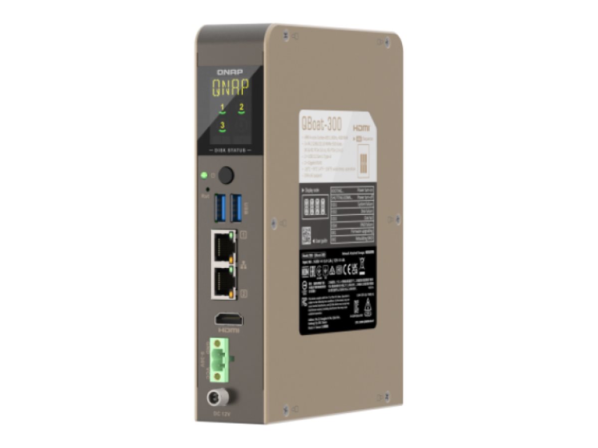 QNAP QBoat-300 NAS Compact 4 GB 0 TB QNAP QTS Grey