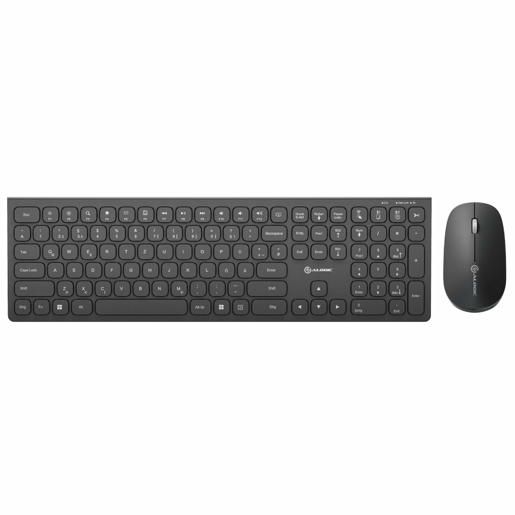 Alogic Echelon BT Wireless Mouse+ Keyboard German Black - Tastatur - QWERTZ
