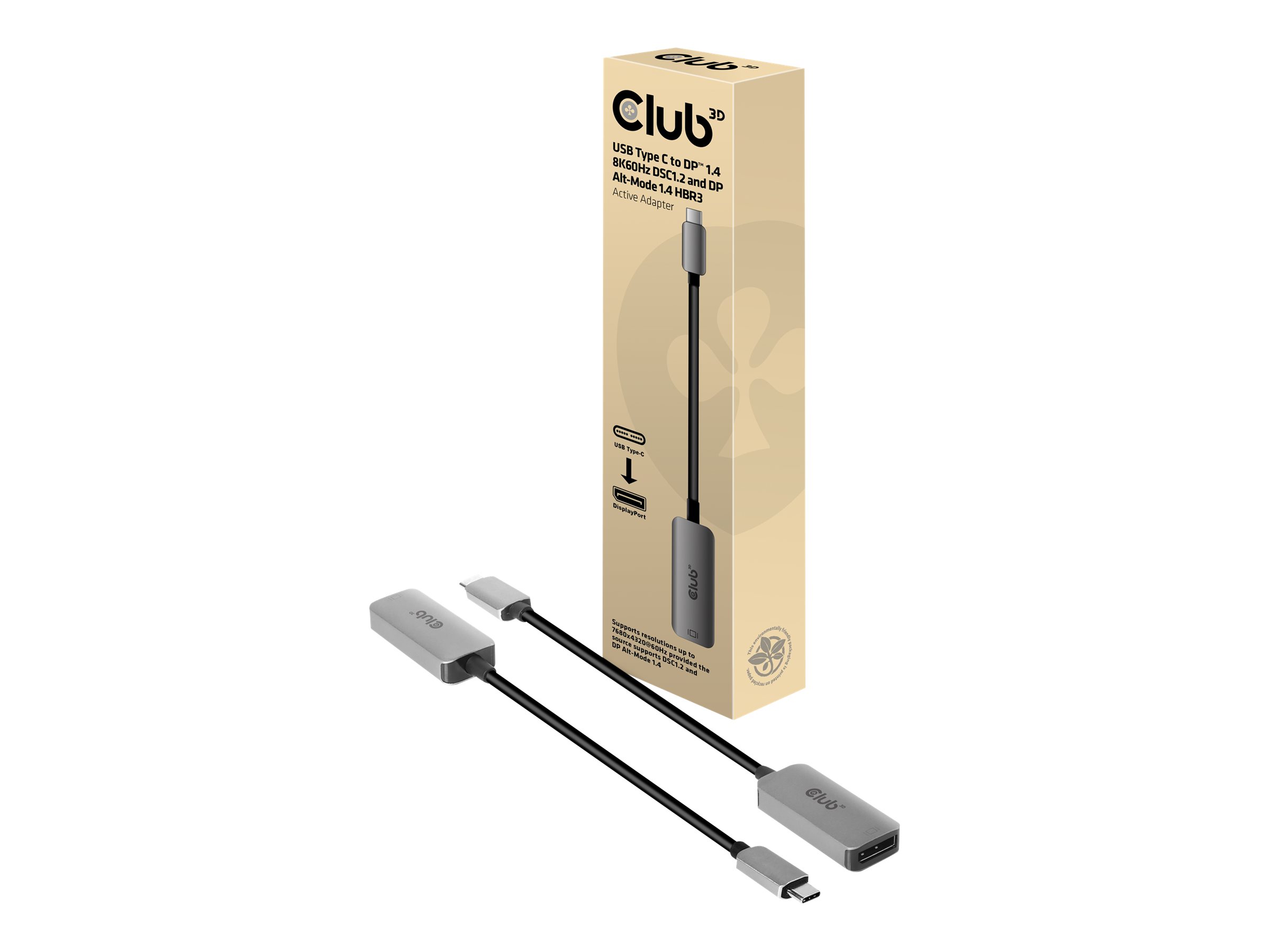 CLUB3D CAC-1567 adattatore grafico USB 7680 x 4320 Pixel Nero, Argento