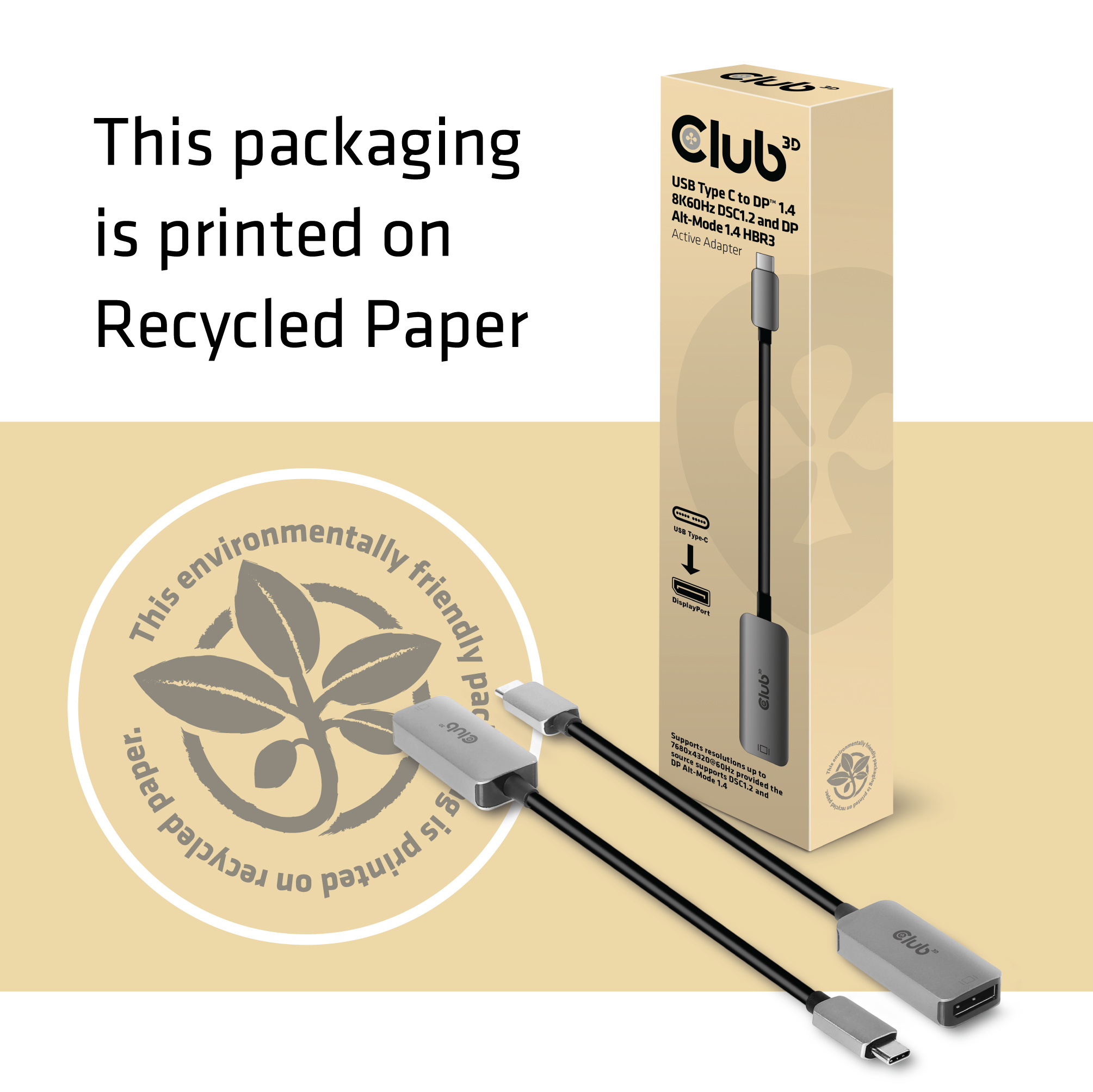 Club 3D CAC-1567 - DisplayPort-Adapter - 24 pin USB-C (M)