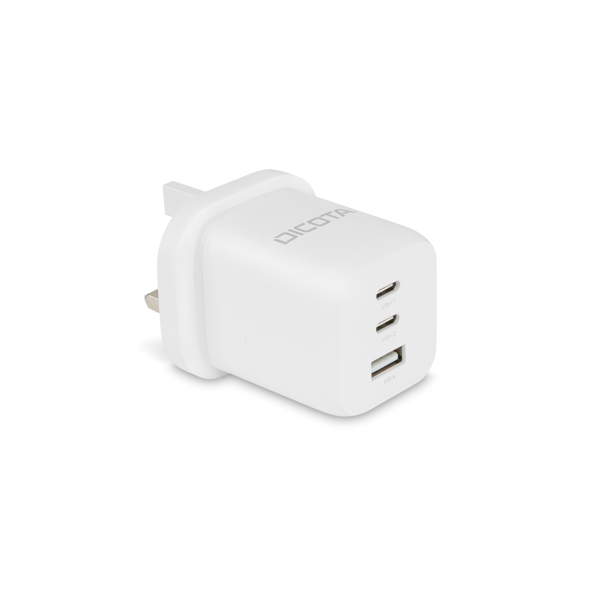Dicota Netzteil - kompakt, GaN - 65 Watt - 5 A - PD 3.0 - 3 Ausgabeanschlussstellen (2 x USB-C, USB)