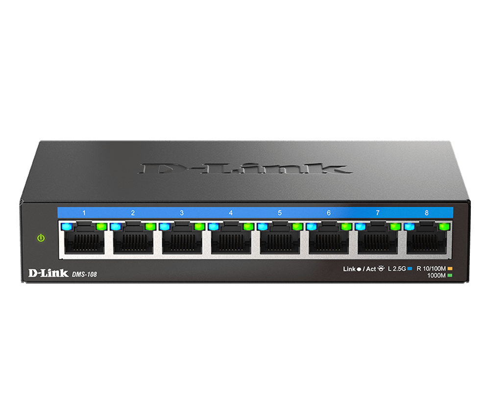 D-Link DMS-108 No administrado 2.5G Ethernet (100/1000/2500) Negro