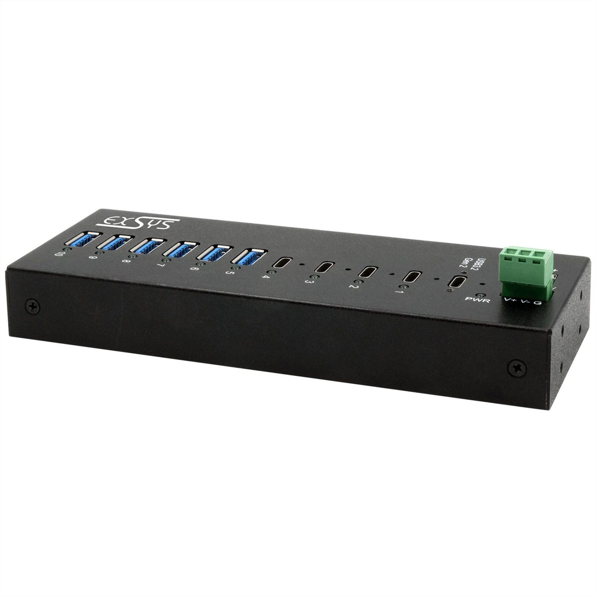 Exsys USB 3.2 Gen 2 HUB 4xC und 6xA-Anschlsse USB-Kabel