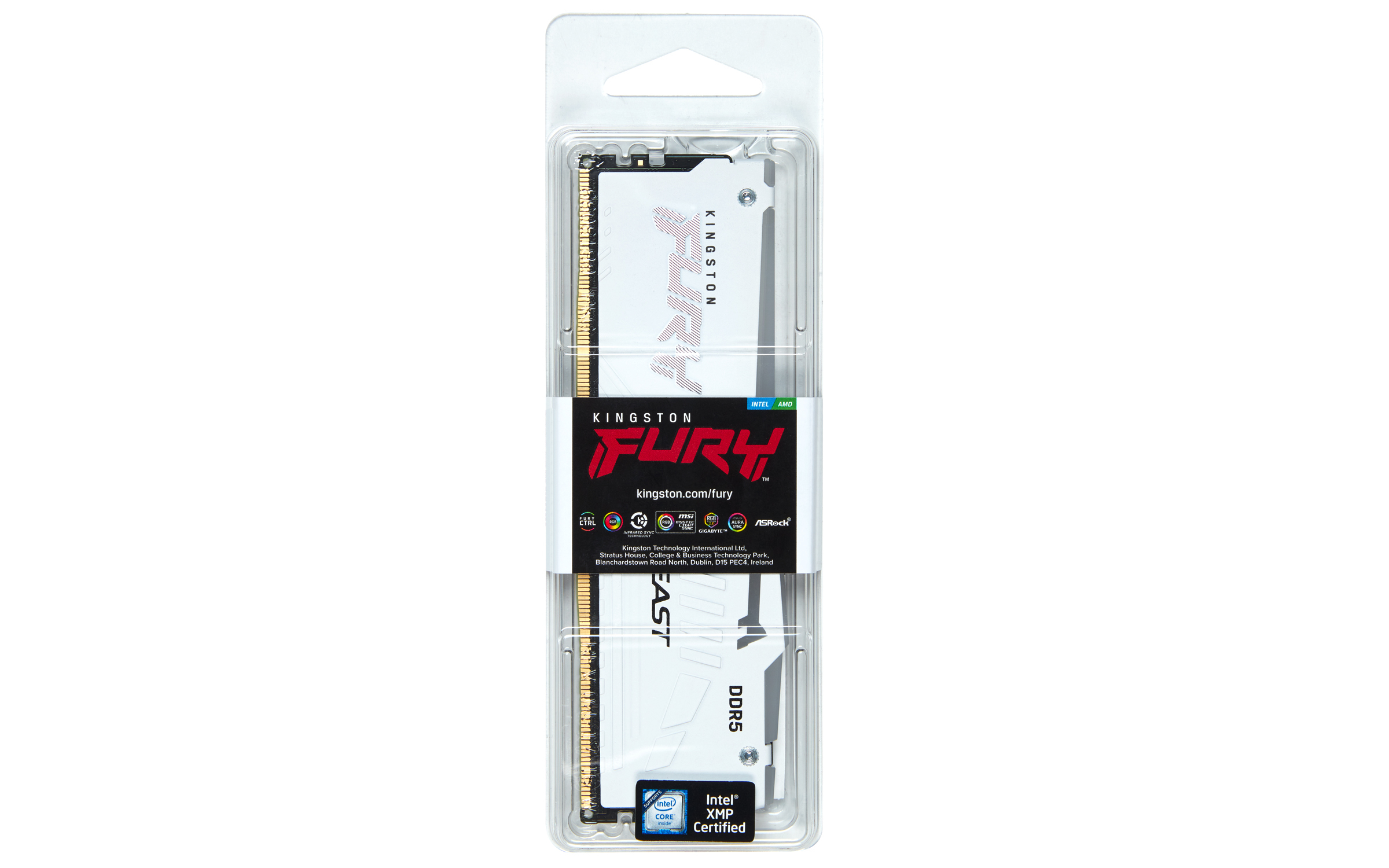 Kingston Technology FURY Beast 16GB 6400MT/s DDR5 CL32 DIMM White RGB EXPO