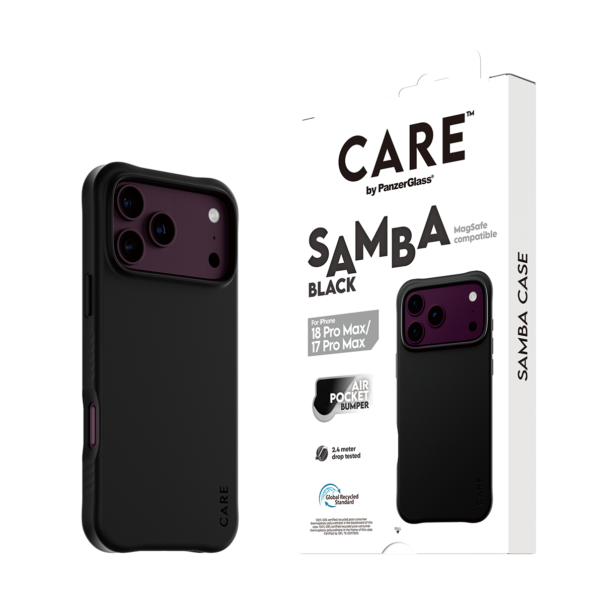 PanzerGlass CARE by � Samba Case Black w. MagSafe iPhone 2026 Pro Max | 17 Pro Max coque de protection pour t�l�phones portables Housse Transparent