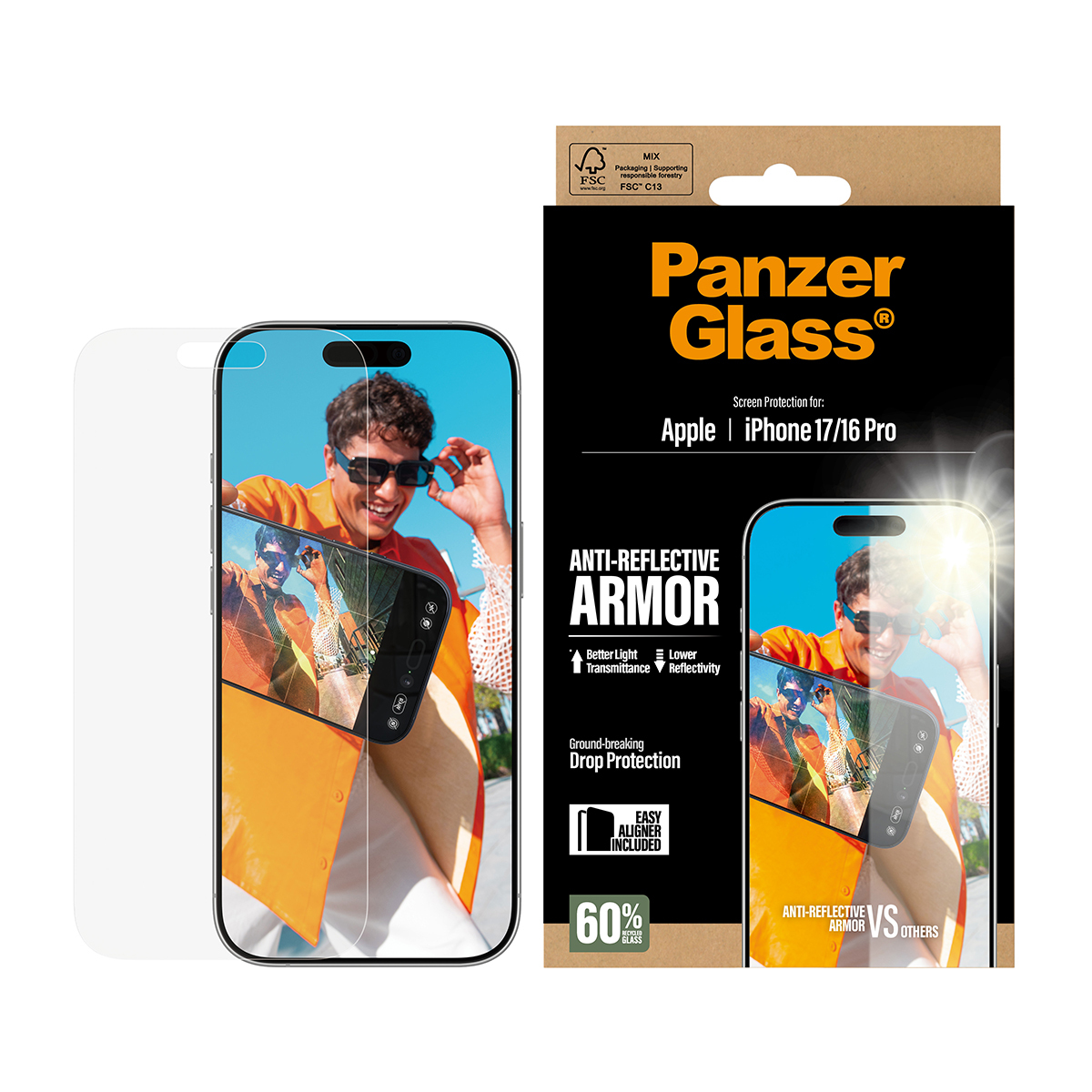 PanzerGlass Anti-Reflective Armor Screen Protector iPhone 17/16 Pro