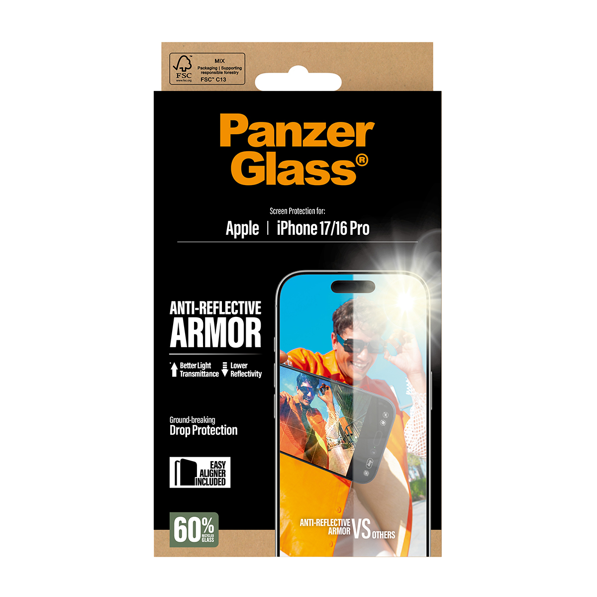 PanzerGlass Anti-Reflective Armor Screen Protector iPhone 17/16 Pro