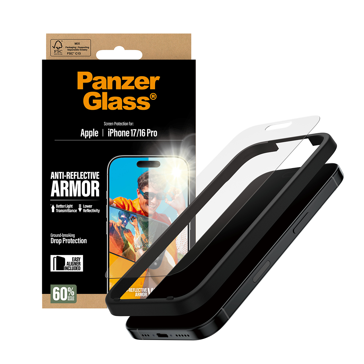 PanzerGlass Anti-Reflective Armor Screen Protector iPhone 17/16 Pro