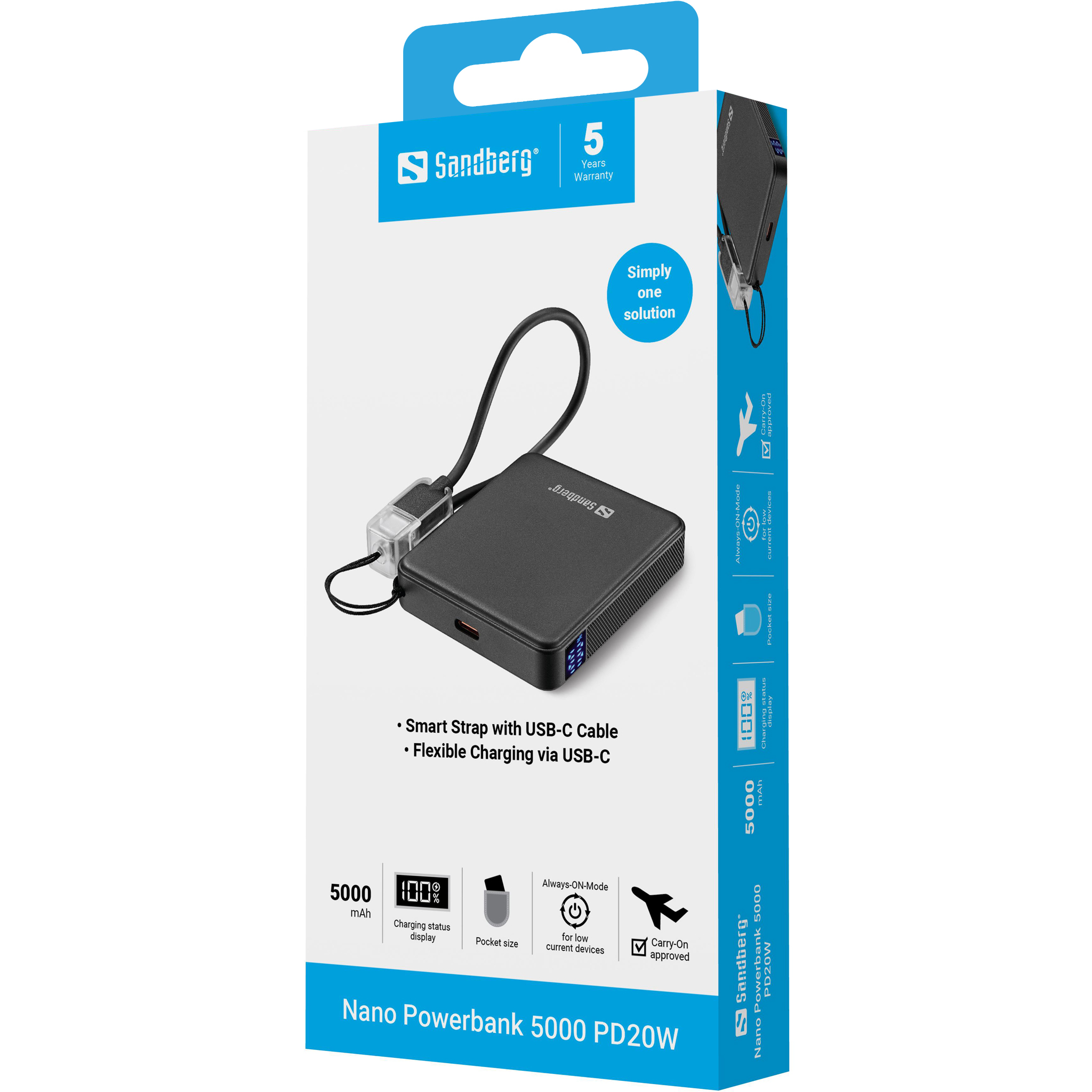 Sandberg 421-33 batteria portatile Ioni di Litio 5000 mAh Nero