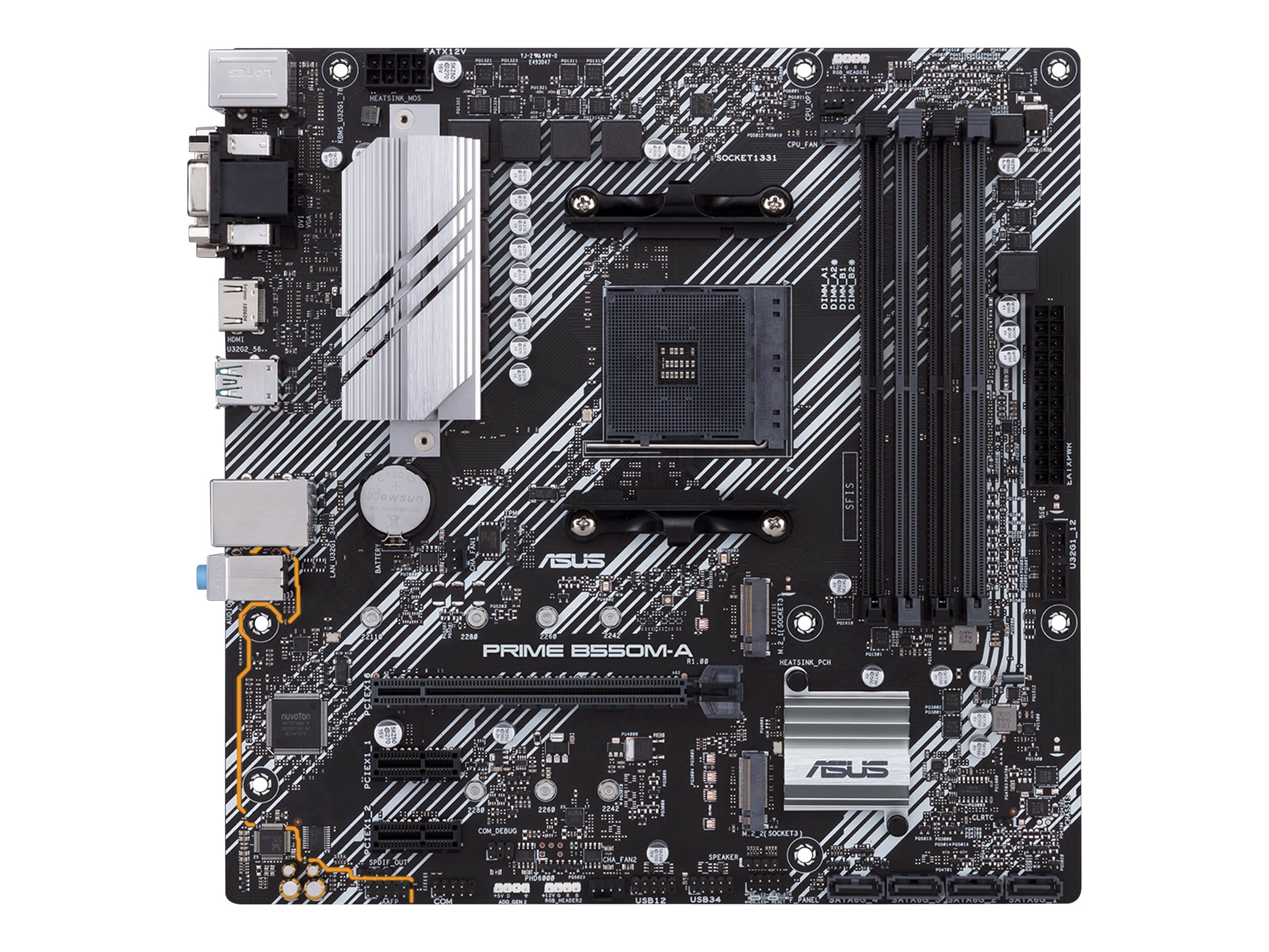 ASUS PRIME B550M-A/CSM - Motherboard - micro ATX - Socket AM4 - AMD B550 Chipsatz - USB 3.2 Gen 1, USB 3.2 Gen 2 - Gigabit LAN - Onboard-Grafik (CPU erforderlich)