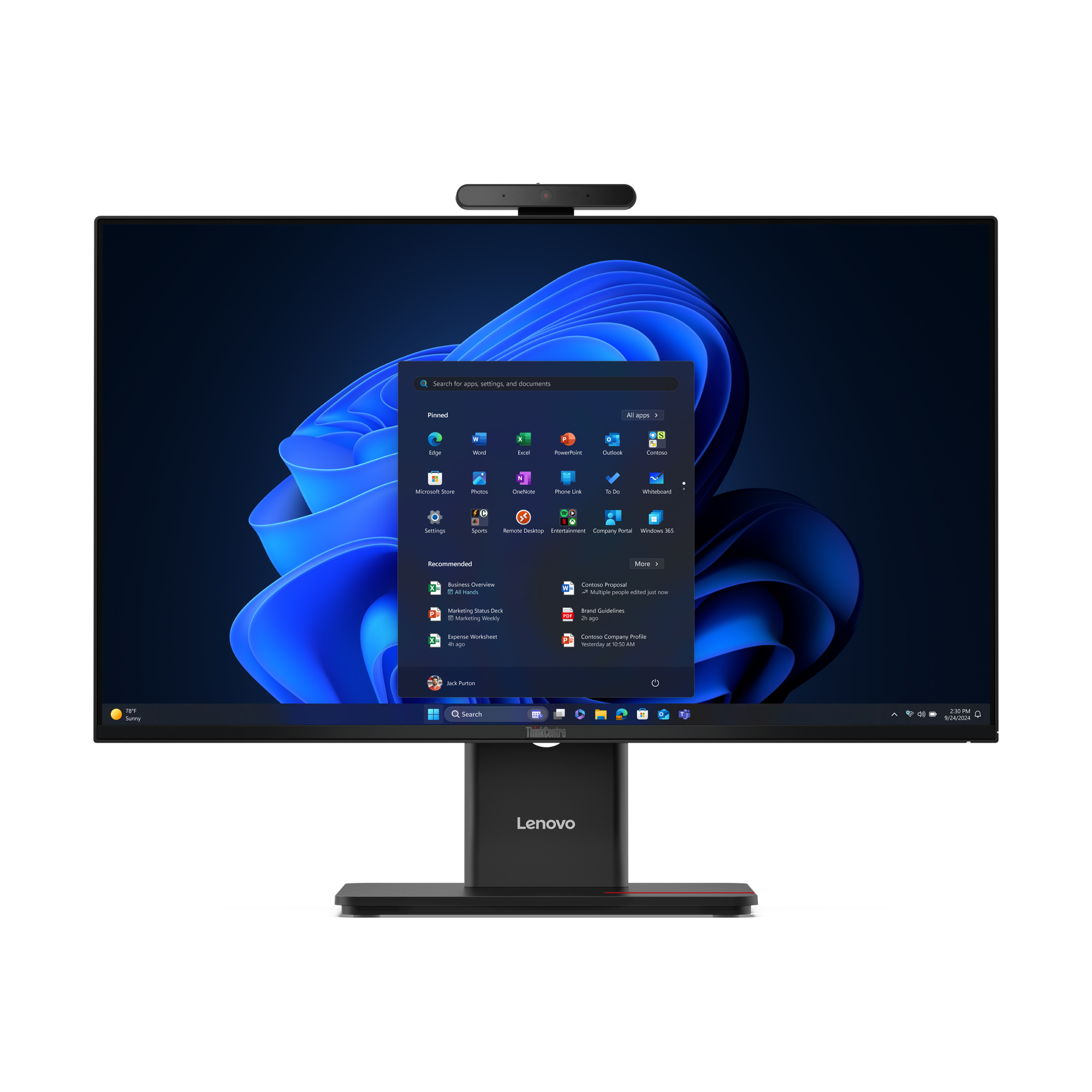 Lenovo ThinkCentre M70a Gen 6 Intel Core Ultra 5 235T 60,5 cm (23.8) 1920 x 1080 pixels PC All-in-One 16 Go DDR5-SDRAM 512 Go SSD Windows 11 Pro Wi-Fi 6E (802.11ax) Noir