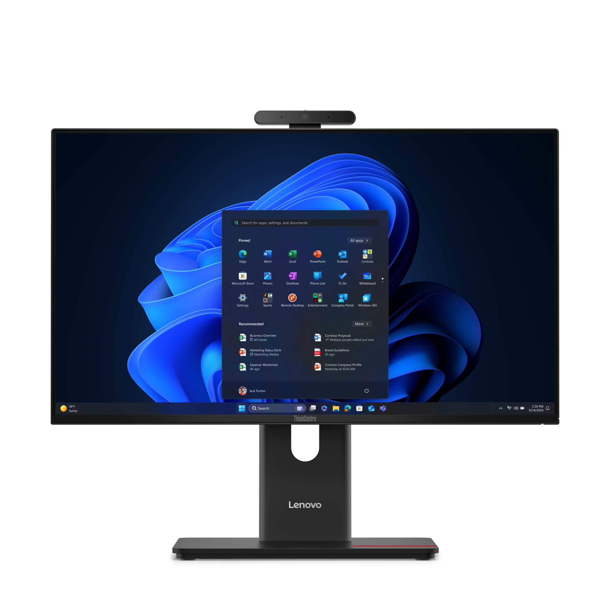 Lenovo ThinkCentre M70a Gen 6 Intel Core Ultra 5 235T 60,5 cm (23.8) 1920 x 1080 pixels PC All-in-One 16 Go DDR5-SDRAM 512 Go SSD Windows 11 Pro Wi-Fi 6E (802.11ax) Noir