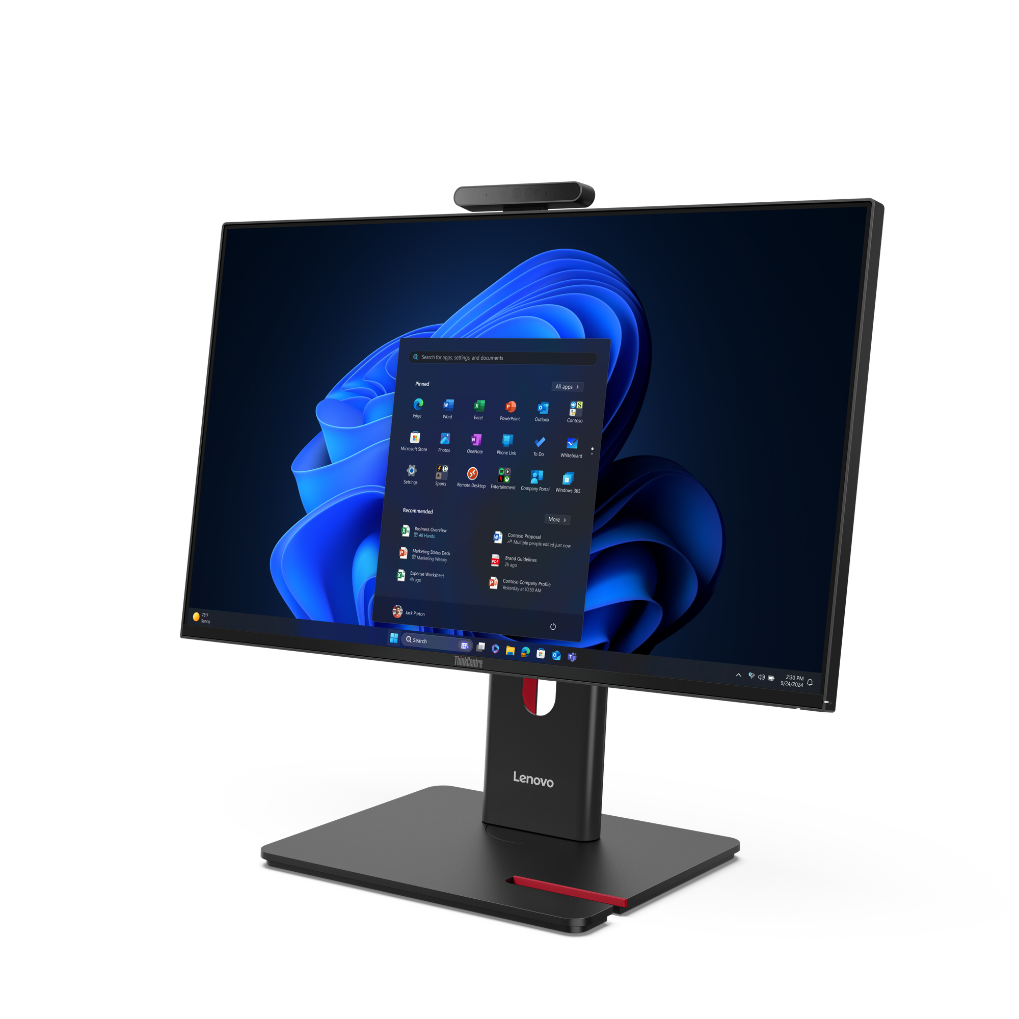 Lenovo ThinkCentre M70a Gen 6 Intel Core Ultra 5 235T 60,5 cm (23.8) 1920 x 1080 pixels PC All-in-One 16 Go DDR5-SDRAM 512 Go SSD Windows 11 Pro Wi-Fi 6E (802.11ax) Noir