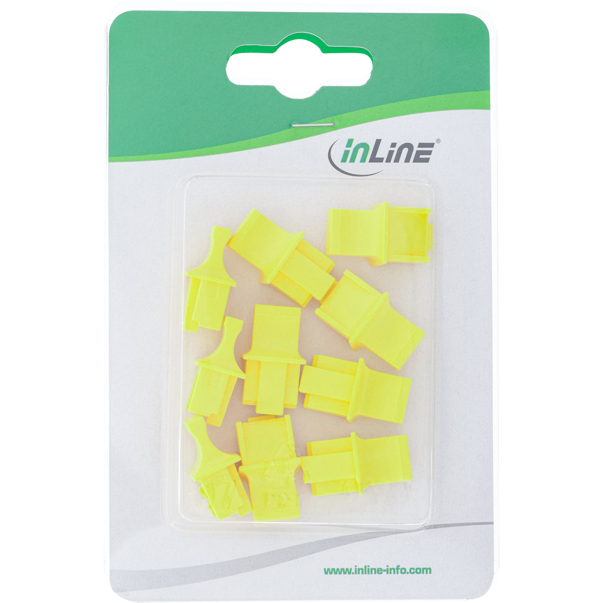 InLine Tappo antipolvere per presa RJ45, colore: giallo, blister da 10pz.