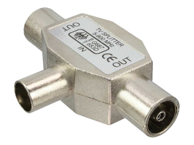InLine 69914A cambiador de g�nero para cable Coax 2xCoax Plata