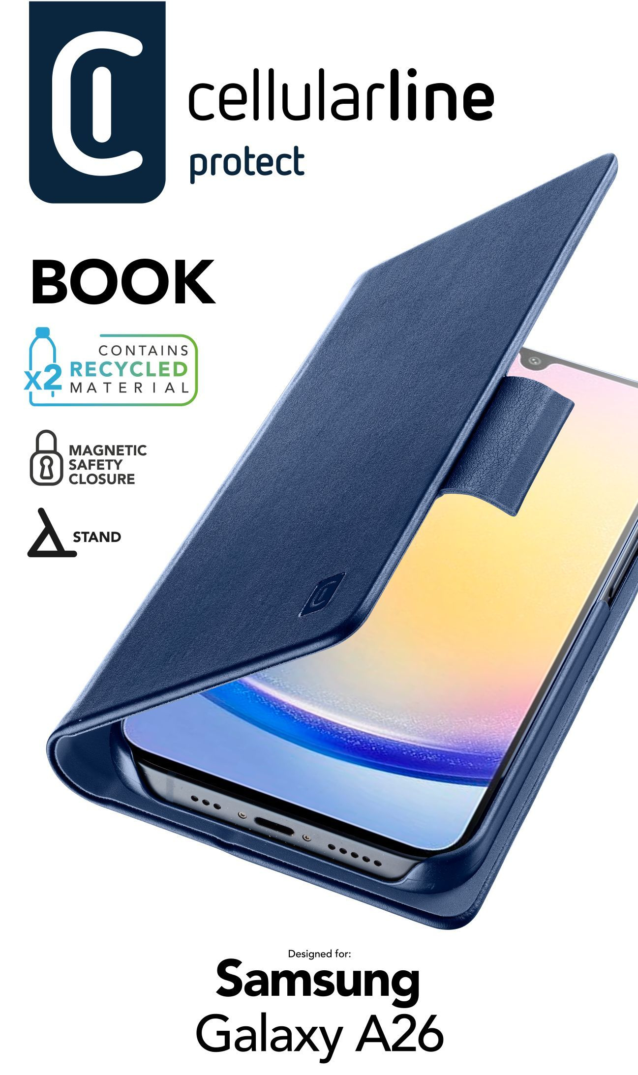Cellularline Book Case f�r Samsung A26 5G Blue BOOK3GALA26B