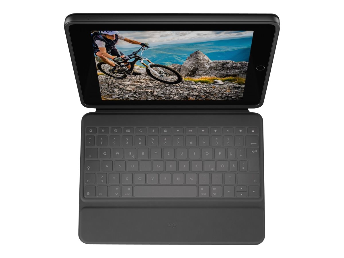 Logitech Rugged Folio - Tastatur und Foliohlle - Apple Smart connector - Franzsisch - fr Apple 10.2-inch iPad (7. Generation, 8. Generation, 9. Generation)