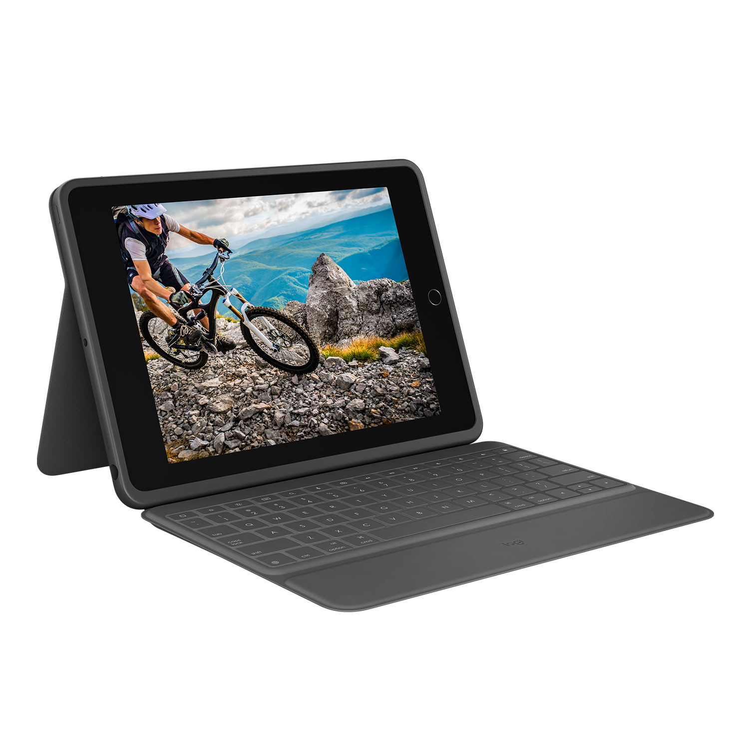 Logitech Rugged Folio - Tastatur und Foliohlle - Apple Smart connector - Franzsisch - fr Apple 10.2-inch iPad (7. Generation, 8. Generation, 9. Generation)