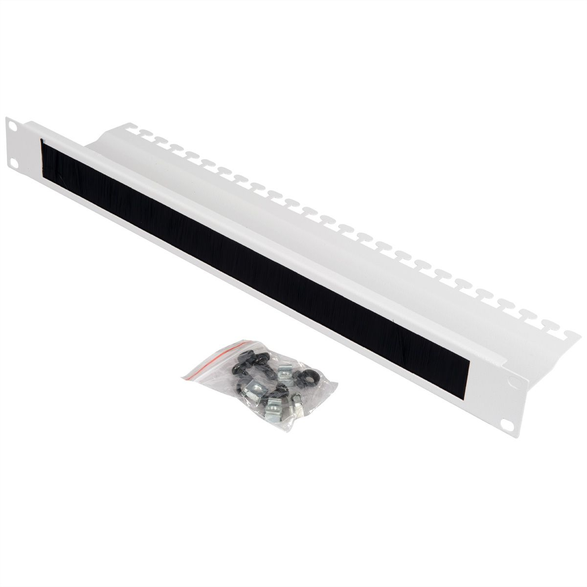 ROLINE Kabeleingangsplatte f�r Rack - mit B�rstenstreifen - RAL 7035, Hellgrau - 1U - 48.3 cm (19)