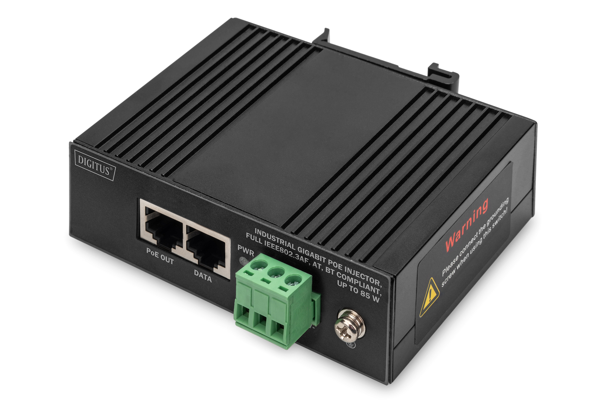 Digitus Injecteur PoE Gigabit industriel, conforme aux normes IEEE 802.3af/at/bt, jusqu 85 W