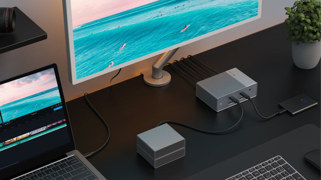 HYPER HDG215-EU base para port�til y replicador de puertos Al�mbrico USB 3.2 Gen 1 (3.1 Gen 1) Type-C Plata