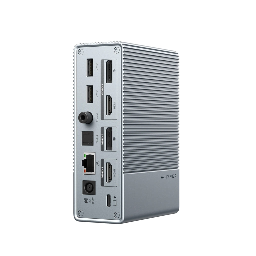 HYPER HDG215-EU base para port�til y replicador de puertos Al�mbrico USB 3.2 Gen 1 (3.1 Gen 1) Type-C Plata