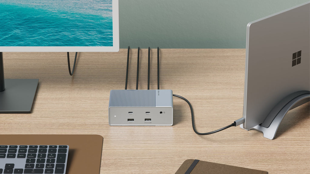 HYPER HDG215-EU base para port�til y replicador de puertos Al�mbrico USB 3.2 Gen 1 (3.1 Gen 1) Type-C Plata