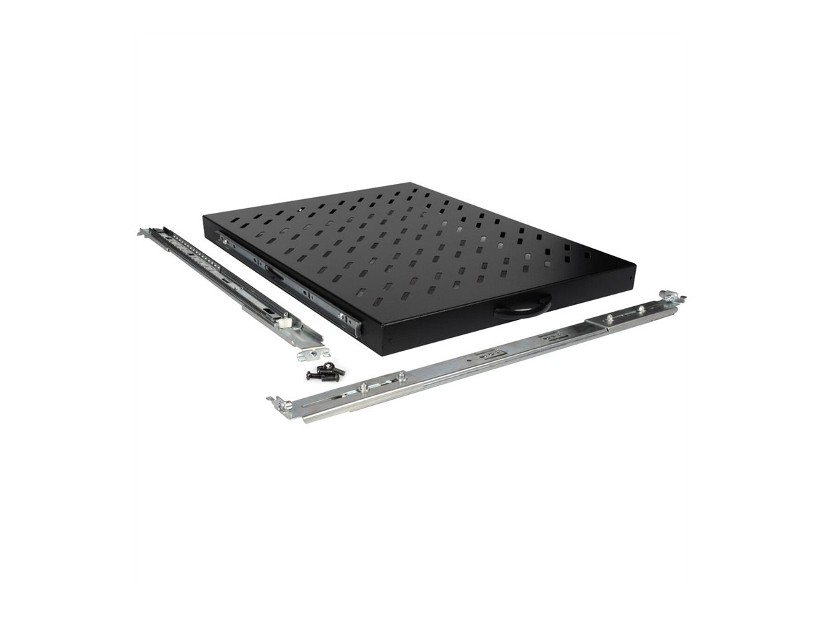 ROLINE Rack-Schieberegal - 550 mm tief, Tragf�higkeit 25 kg - RAL 9005, Jet Black - 1U - 48.3 cm (19)