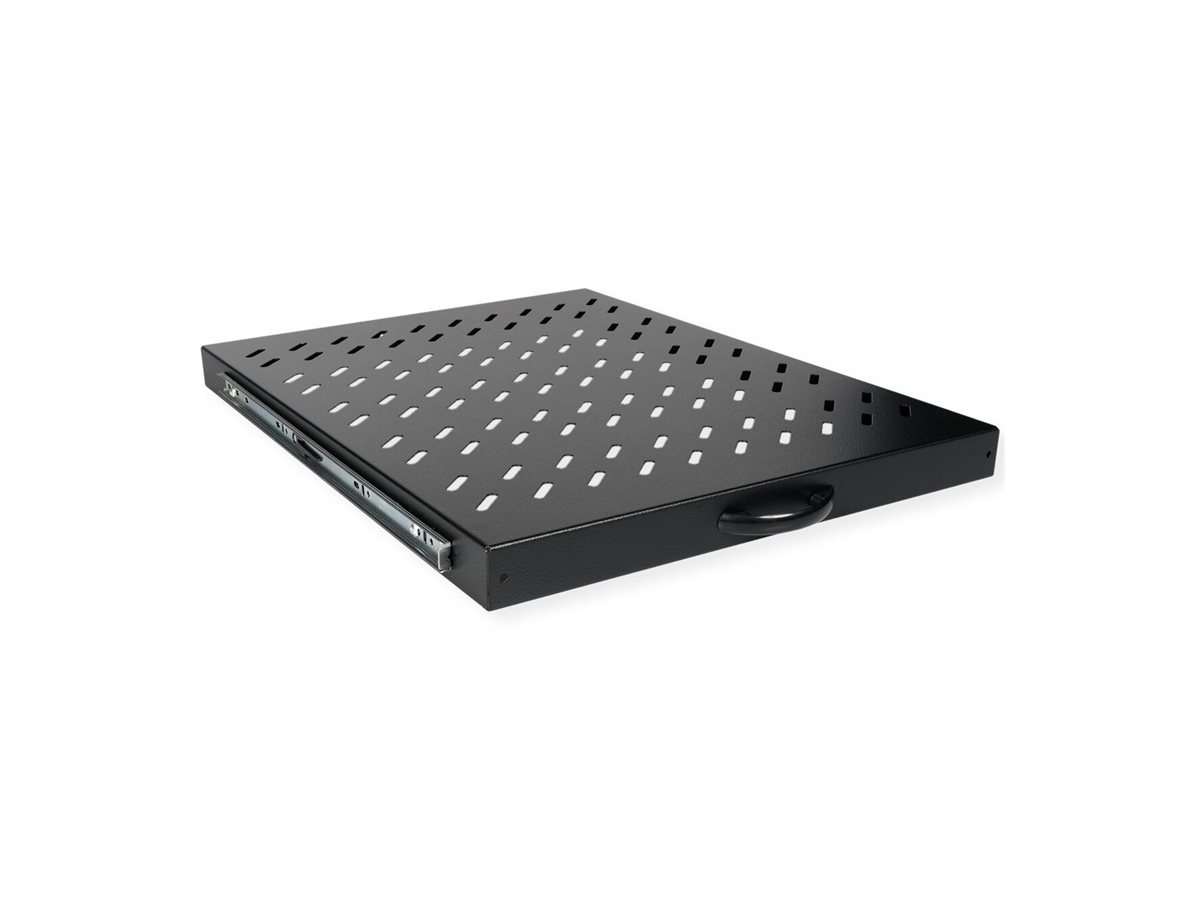 ROLINE Rack-Schieberegal - 550 mm tief, Tragf�higkeit 25 kg - RAL 9005, Jet Black - 1U - 48.3 cm (19)