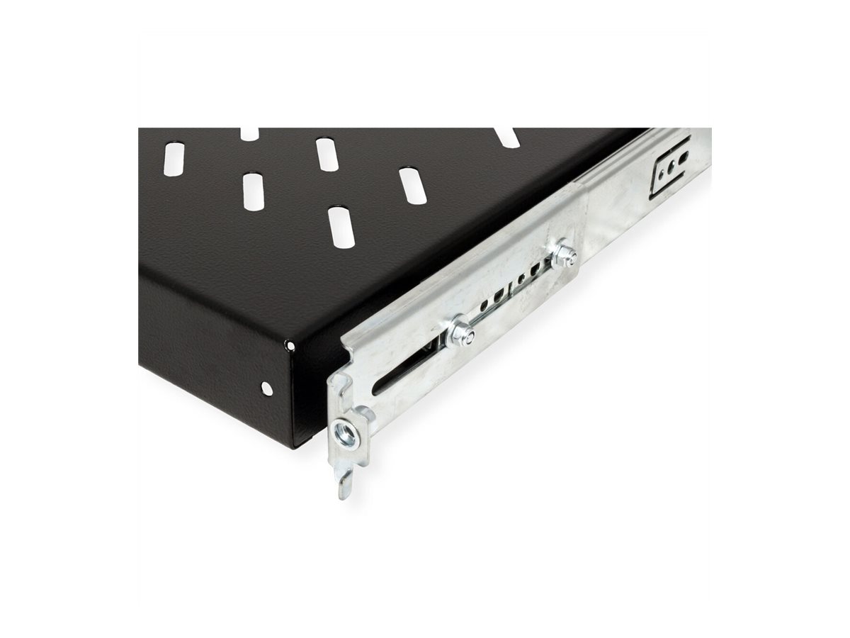 ROLINE Rack-Schieberegal - 550 mm tief, Tragf�higkeit 25 kg - RAL 9005, Jet Black - 1U - 48.3 cm (19)