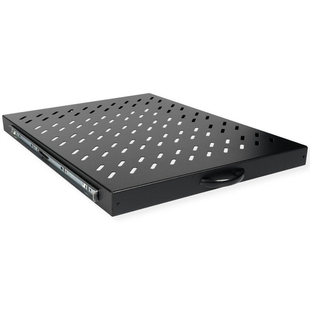 ROLINE Rack-Schieberegal - 550 mm tief, Tragf�higkeit 25 kg - RAL 9005, Jet Black - 1U - 48.3 cm (19)