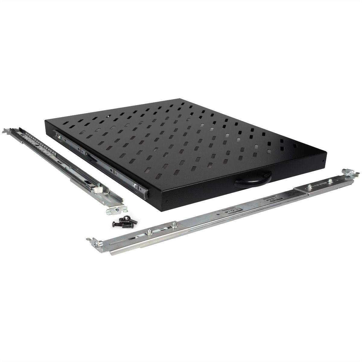 ROLINE Rack-Schieberegal - 550 mm tief, Tragf�higkeit 25 kg - RAL 9005, Jet Black - 1U - 48.3 cm (19)
