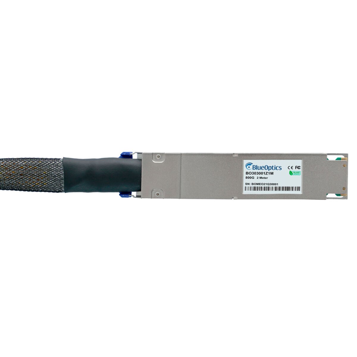 BlueOptics NVIDIA MCP4Y10-N002 800G OSFP IHS/Finned Top BlueLAN Direct Attach Kabel, NDR, 2 Meter BO303001Z2M