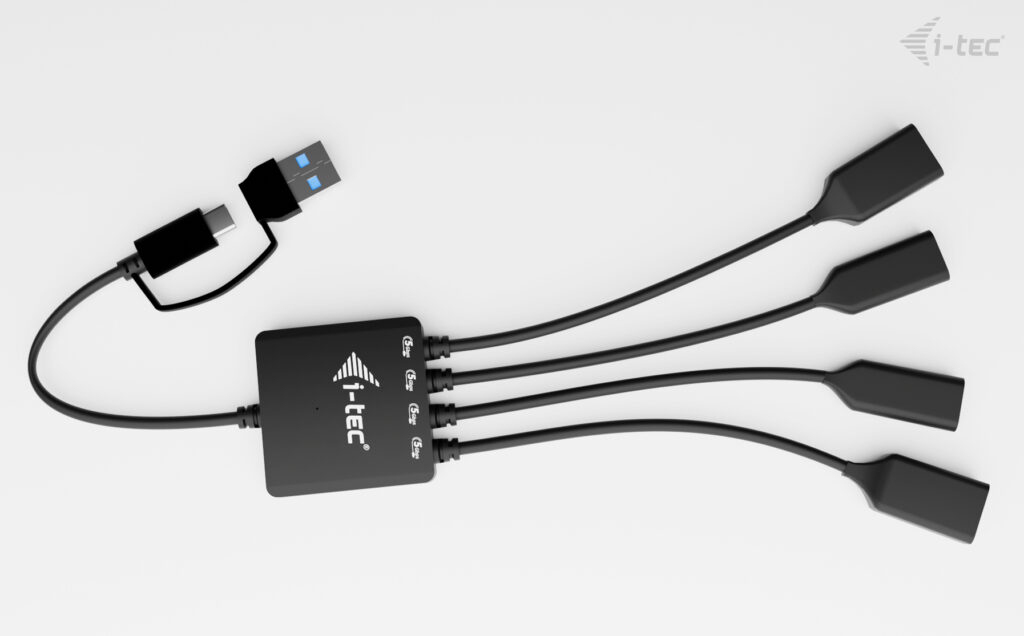 i-tec USB-C/USB-A Cable HUB 4 port (2x USB-C 2x USB-A) - Hub - 4-Port