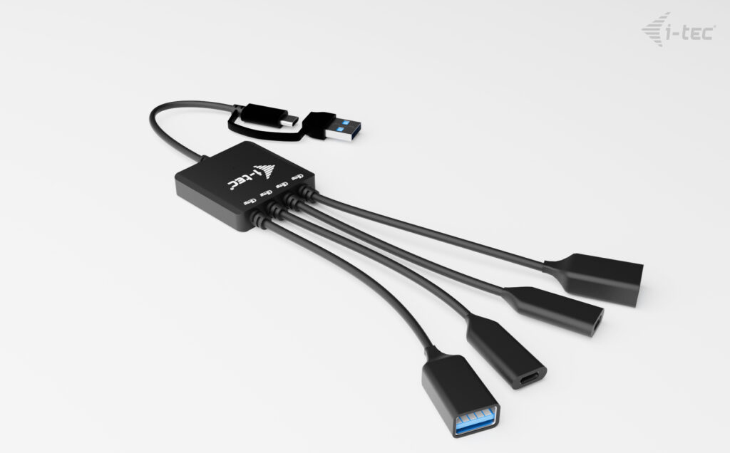 i-tec USB-C/USB-A Cable HUB 4 port (2x USB-C 2x USB-A) - Hub - 4-Port