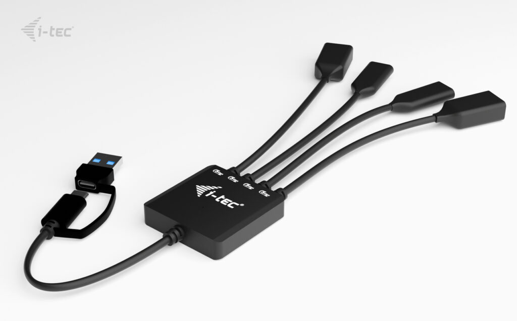 i-tec USB-C/USB-A Cable HUB 4 port (2x USB-C 2x USB-A) - Hub - 4-Port