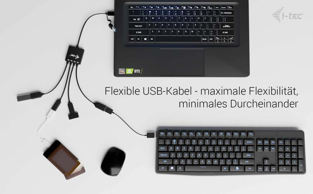 i-tec USB-C/USB-A Cable HUB 4 port (2x USB-C 2x USB-A) - Hub - 4-Port
