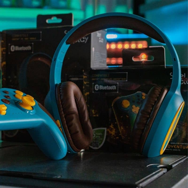 Lexip Adventure Classic Auricolare Con cavo e senza cavo A Padiglione Gaming Bluetooth Marrone, Turchese